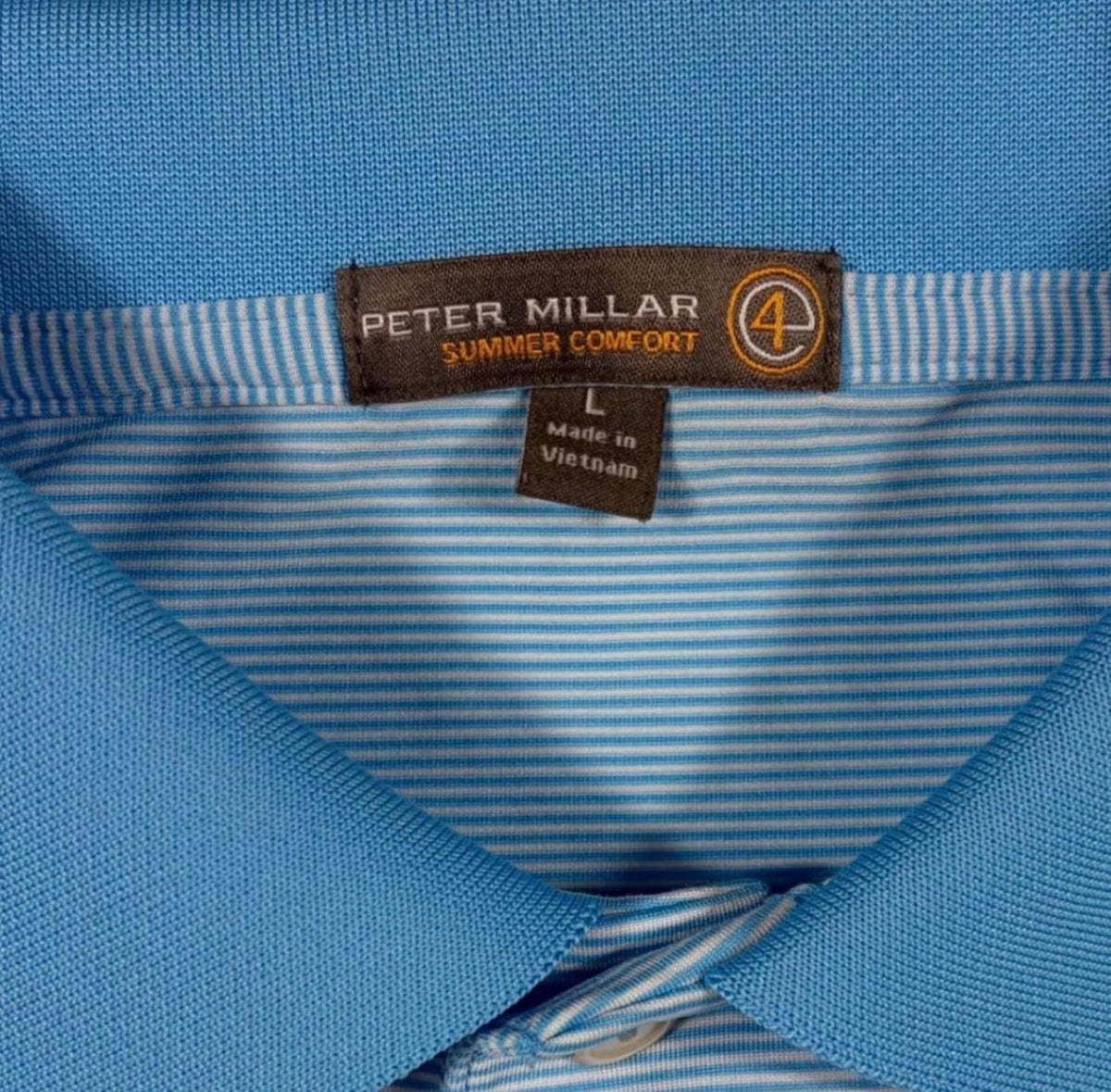Peter Millar Striped Blue Butterfield Country Club Polo SIZE L