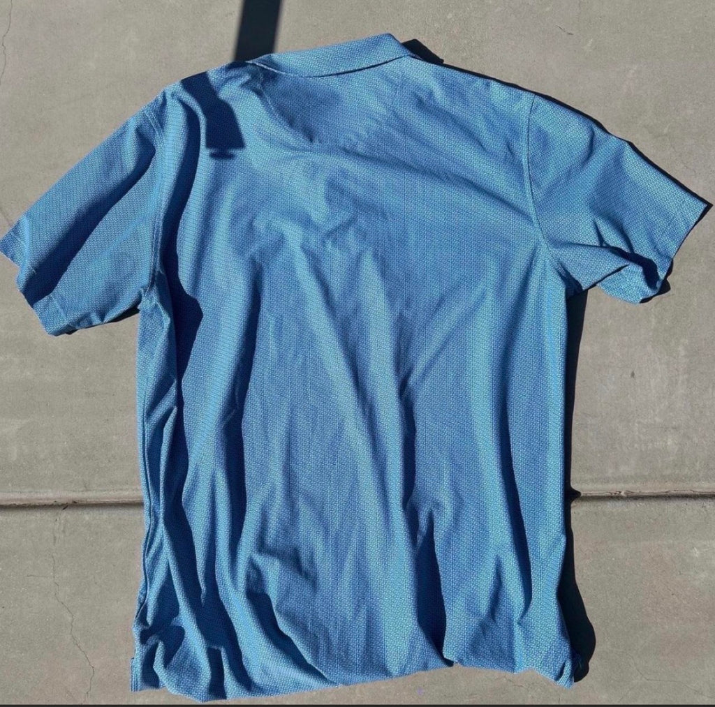 Peter Millar Blue Polo w/White Dots SIZE L