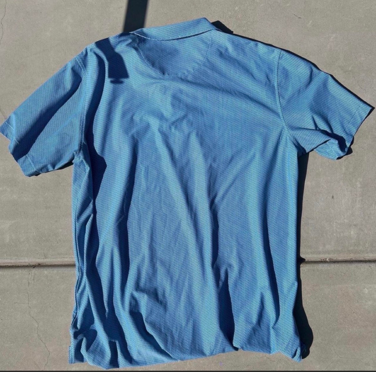 Peter Millar Blue Polo w/White Dots SIZE L
