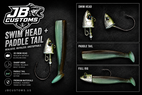 JB Customs Paddle Tail + Jig Head